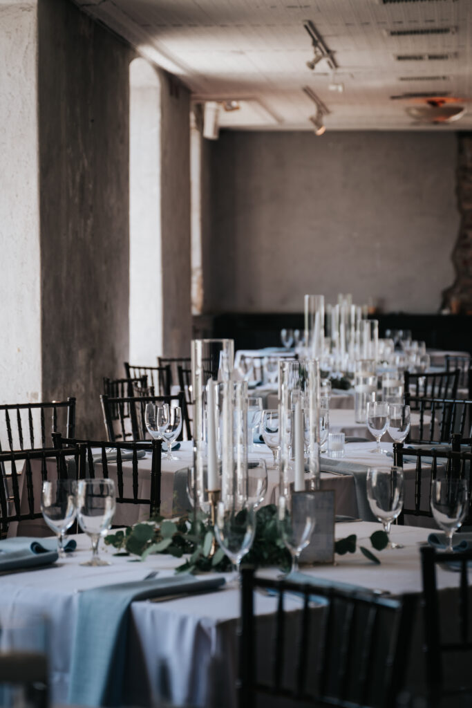 florals and table details by Tara Leclaire and The French Eclectic at a Rice Mill wedding in Charleston SC