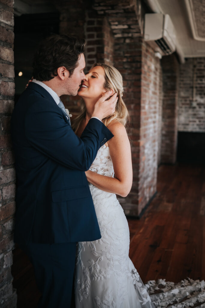 bride and groom interior portraits at the historic rice mill