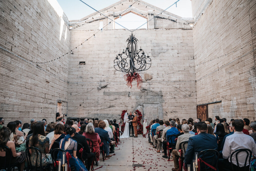 Courtyard wedding ceremony at The Icehouse in downtown Phoenix