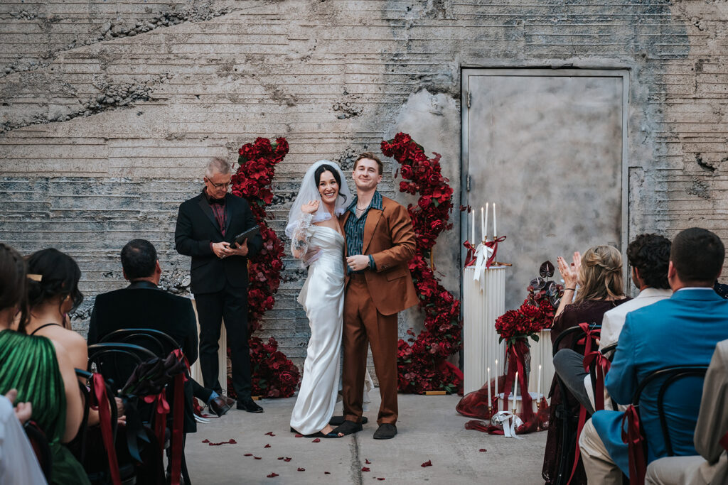 Courtyard wedding ceremony at The Icehouse in downtown Phoenix