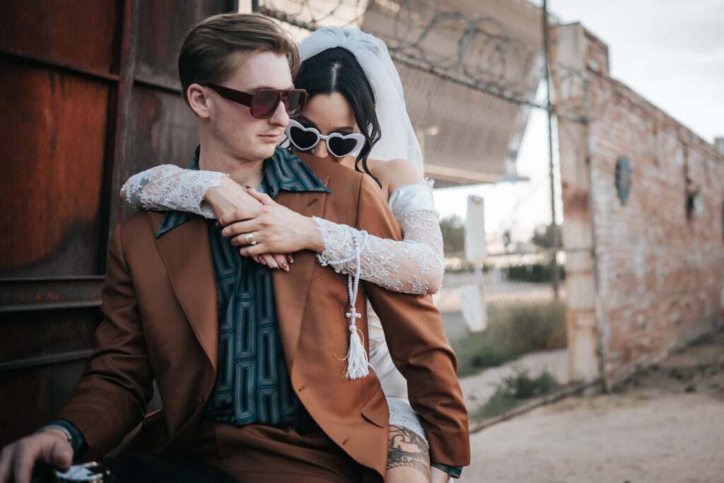 Industrial wedding portraits in downtown Phoenix