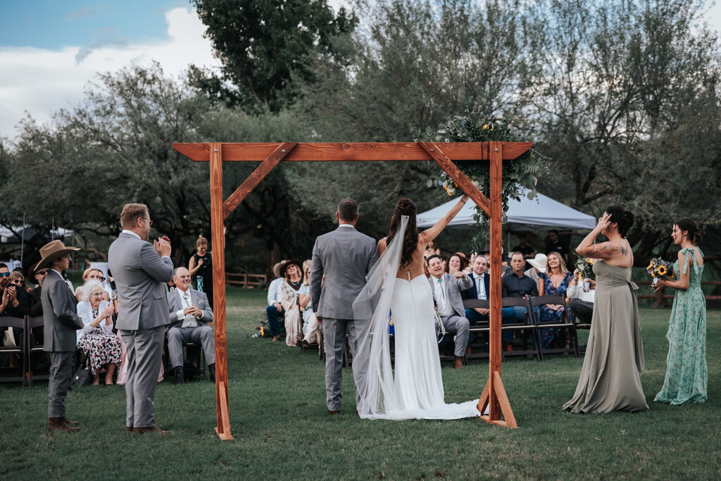 Outdoor ceremony at Saguaro Lake Ranch in Mesa, Arizona